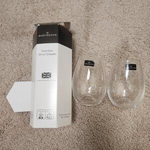 Brand New 2 Dartington Crystal English wine glasses